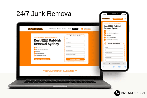 247 Junk Removal website project of Dream Design Agency