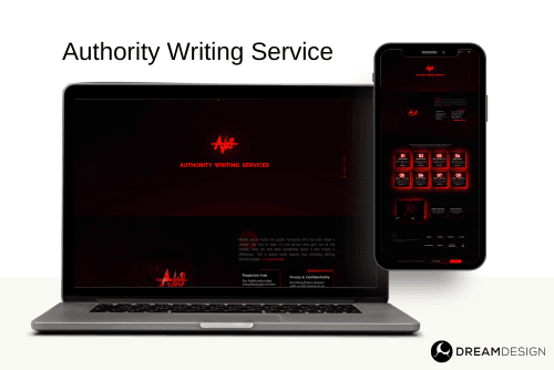 Authority Writing Service website project of Dream Design Agency